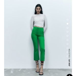 Zara crop green pants